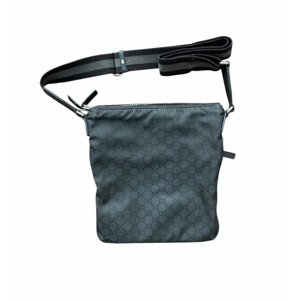 Gucci Nylon GG Monogram Medium Black Messenger Bag